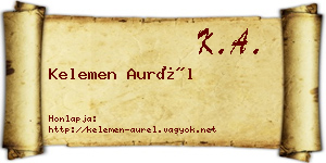Kelemen Aurél névjegykártya