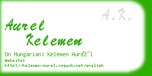 aurel kelemen business card